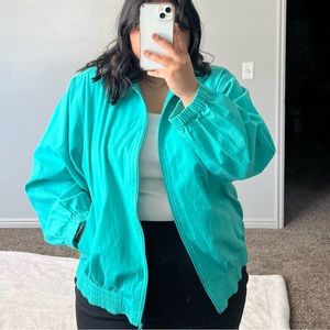 Teal Vintage Style Windbreaker